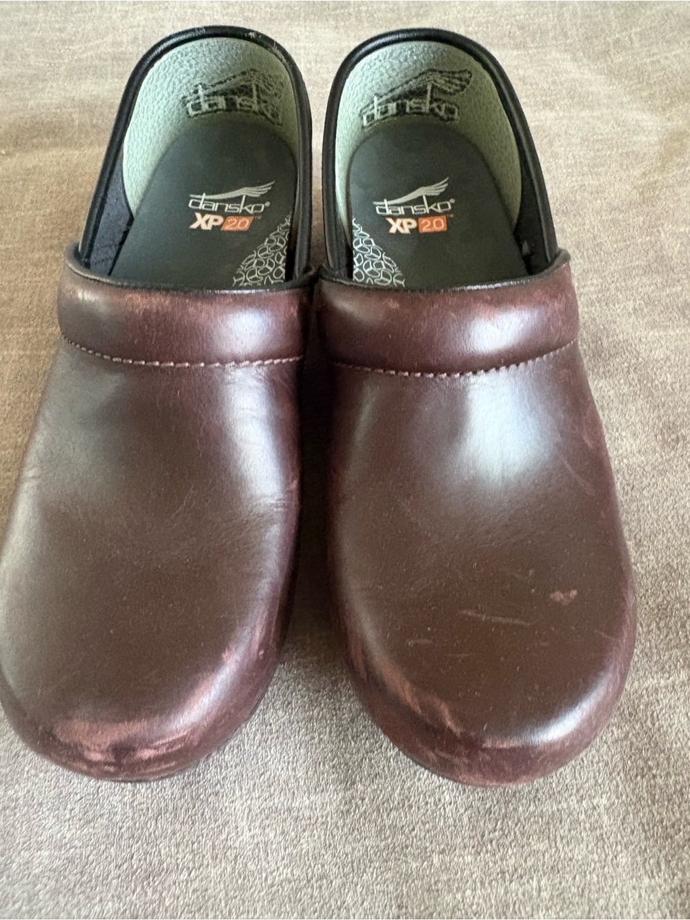Dansko womens Brown Leather Slip-On Clogs